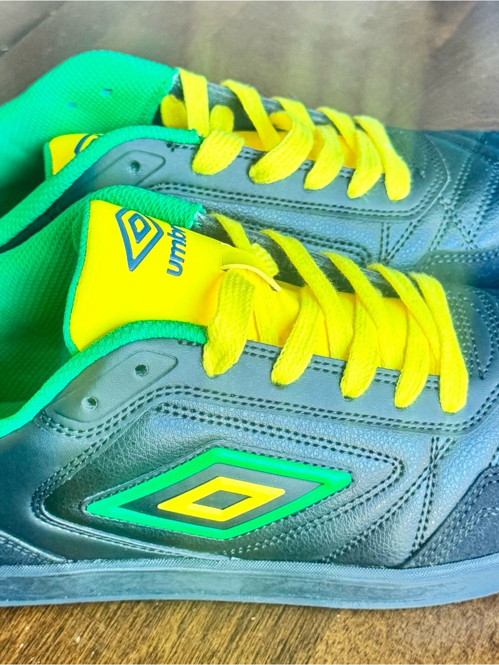 Umbro Men’s Black, Yellow & Green Athletic Sneakers